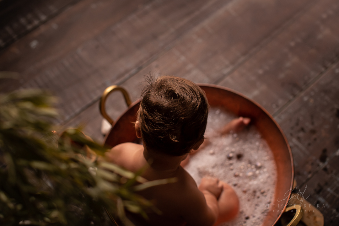ensaio de bebe na banheira