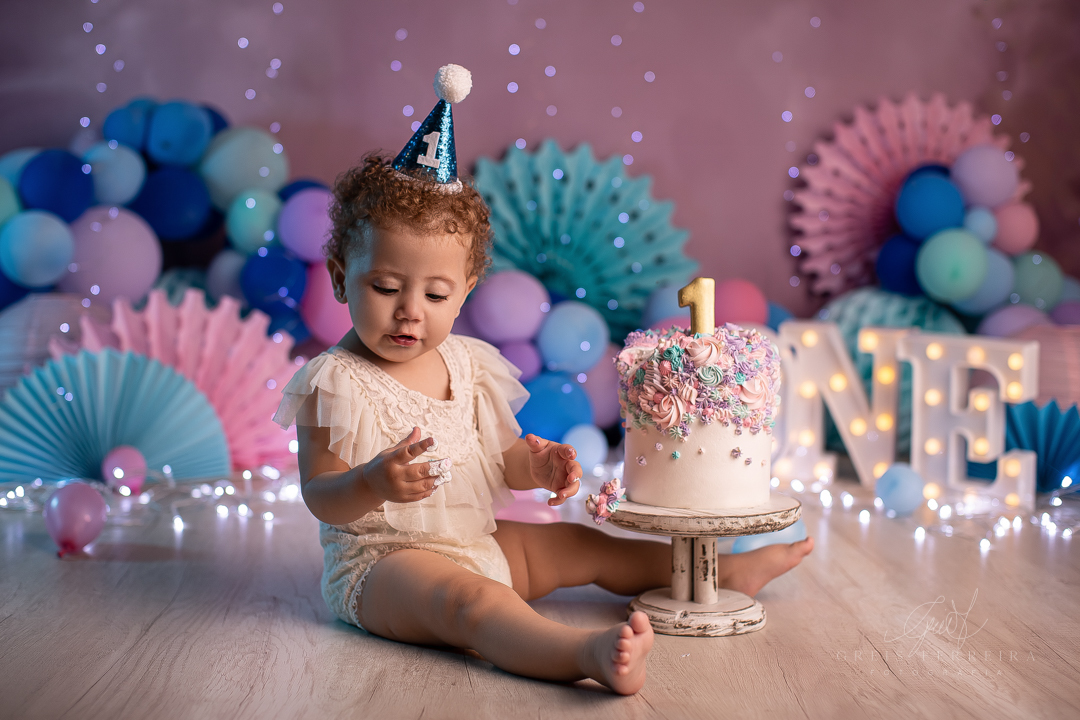 smash the cake menina ensaio de bebe 1 ano