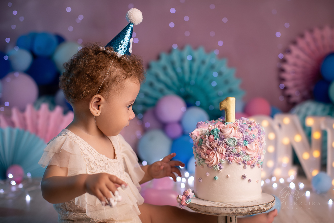smash the cake menina ensaio de bebe 1 ano