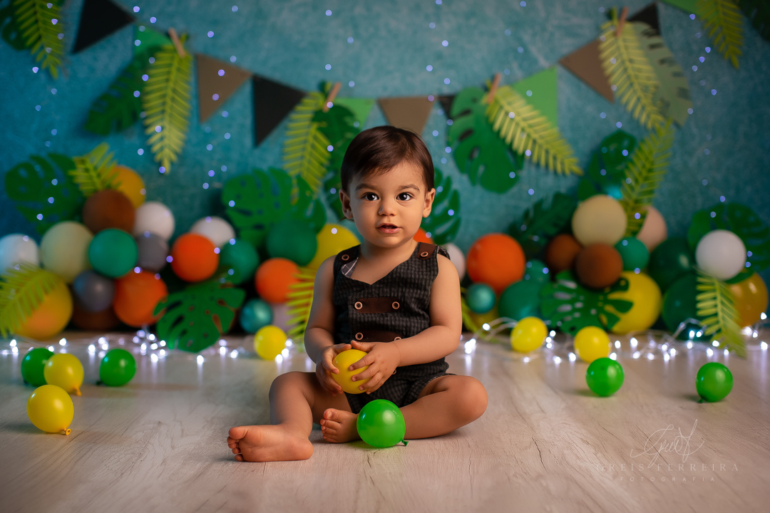 smash the cake safari ensaio de aniversario bebe menino de 1 ano