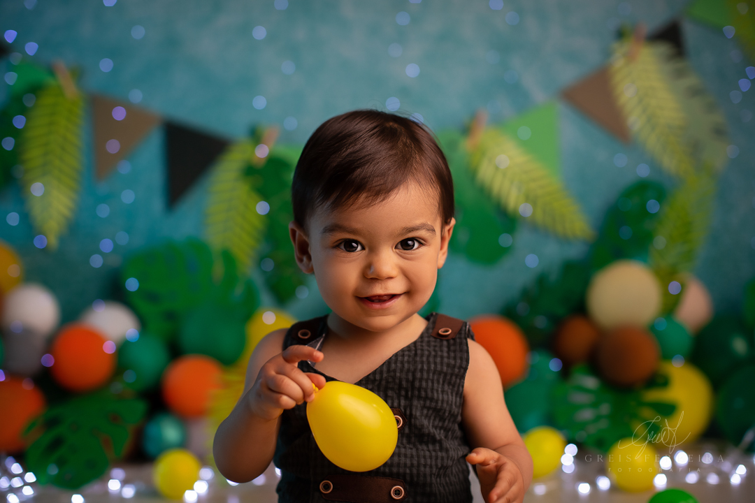 smash the cake safari ensaio de aniversario bebe menino de 1 ano