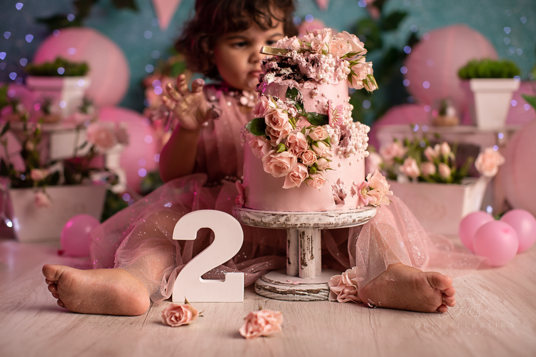 smash the cake jardim encantado ensaio de aniversario de 2 anos