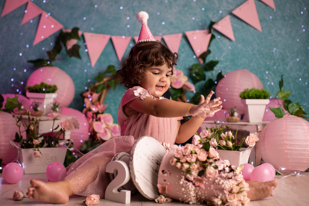 smash the cake jardim encantado ensaio de aniversario de 2 anos