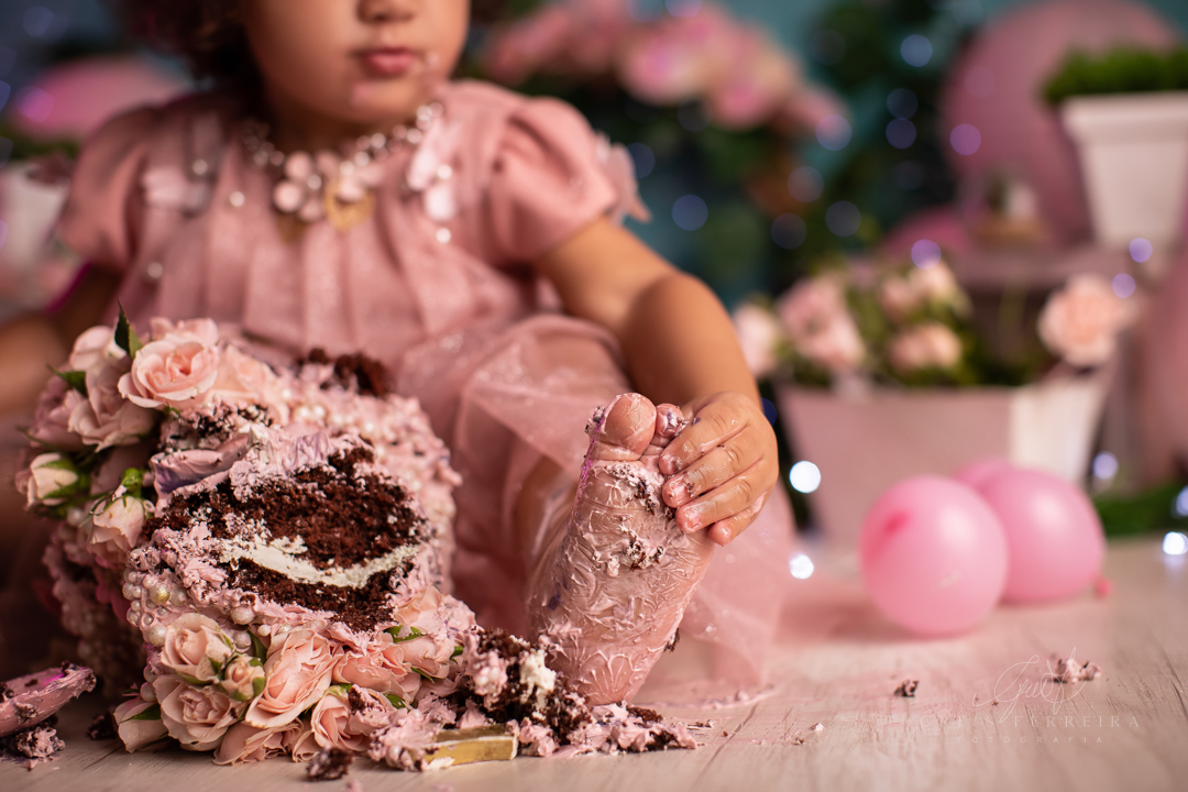 smash the cake jardim encantado ensaio de aniversario de 2 anos