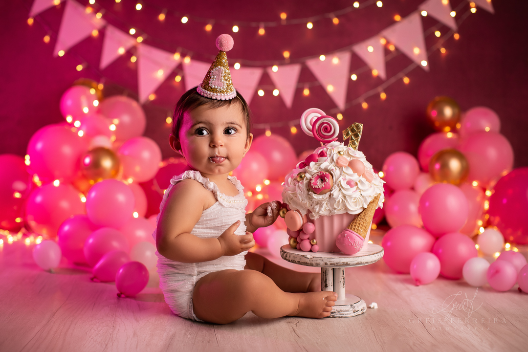 smash the cake confeiteira ensaio de bebe de 1 ano