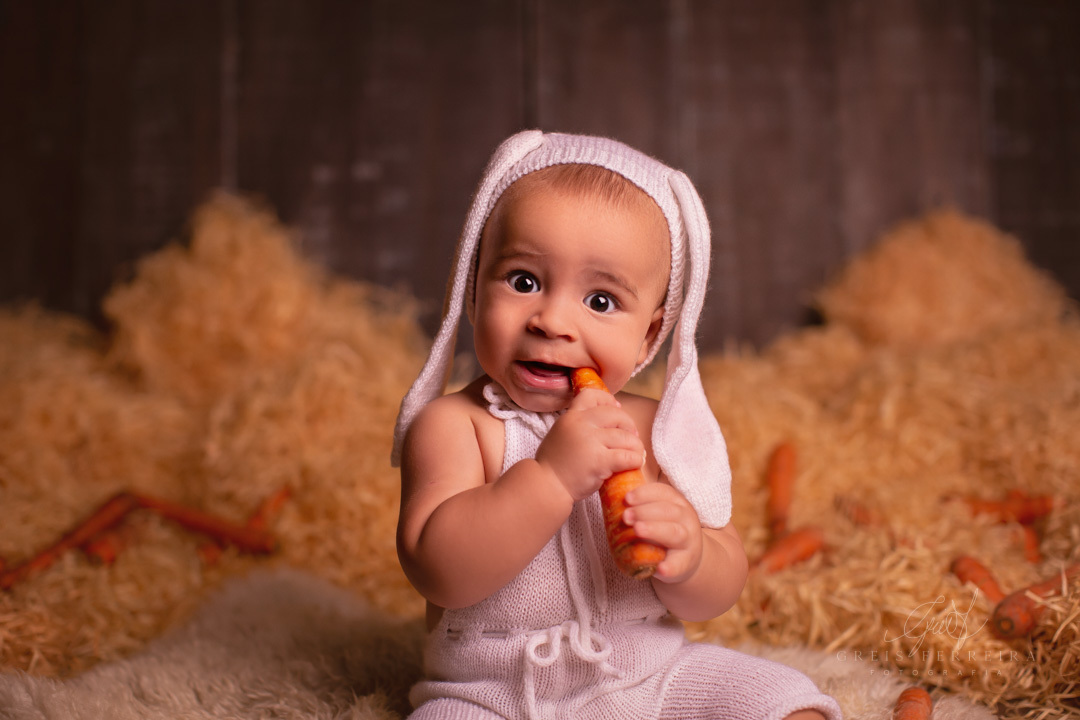 foto de ensaio de pascoa de bebe