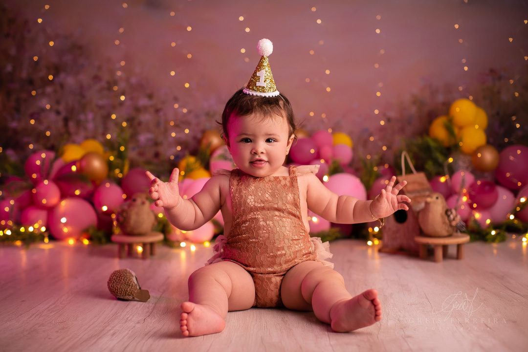 Smash the Fruit Jardim Encantado ensaio de aniversario de 1 ano de bebe