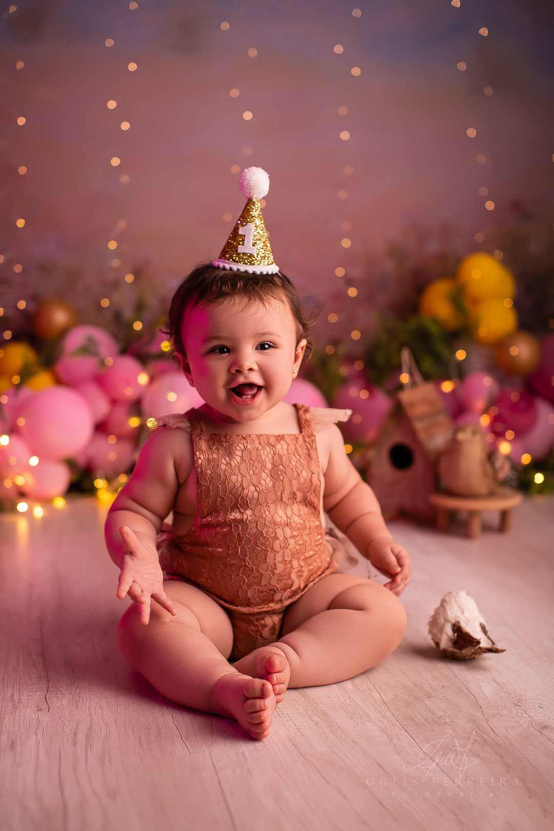 Smash the Fruit Jardim Encantado ensaio de aniversario de 1 ano de bebe