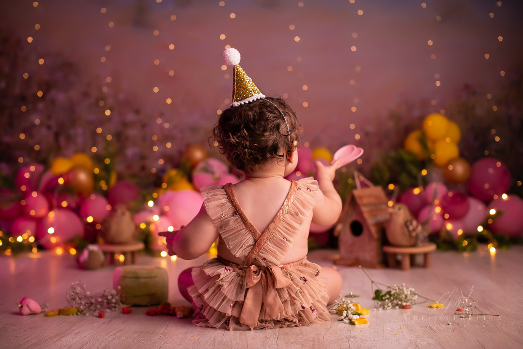 Smash the Fruit Jardim Encantado ensaio de aniversario de 1 ano de bebe