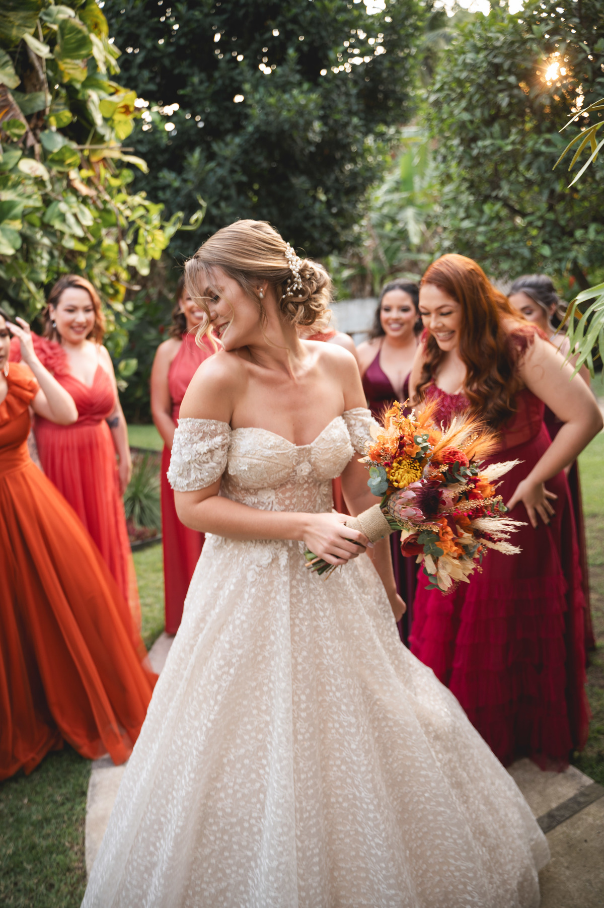 First Look com madrinhas madrinhas