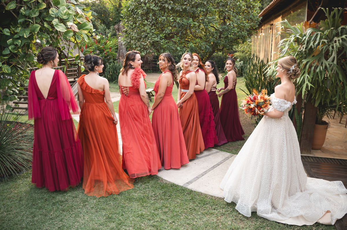 First Look madrinhas | casamento no sitio | casamento bambu lounge