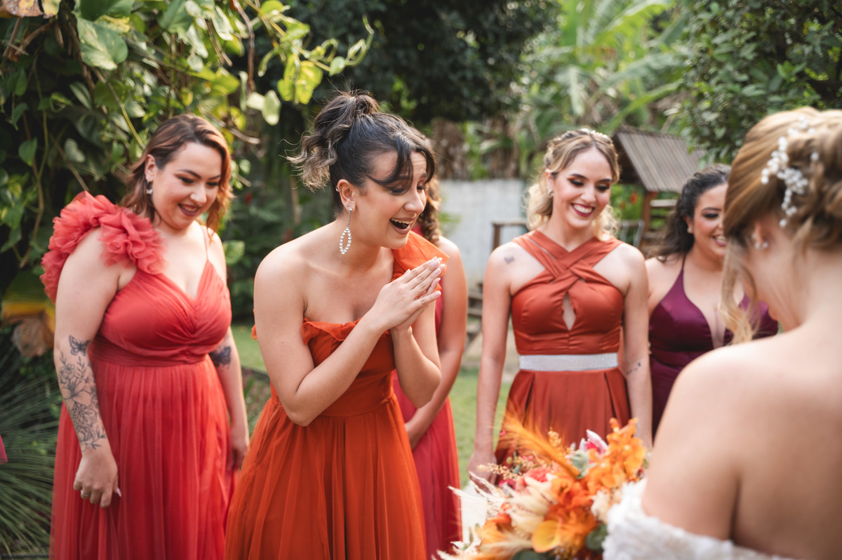 First Look madrinhas fotos espontaneas 