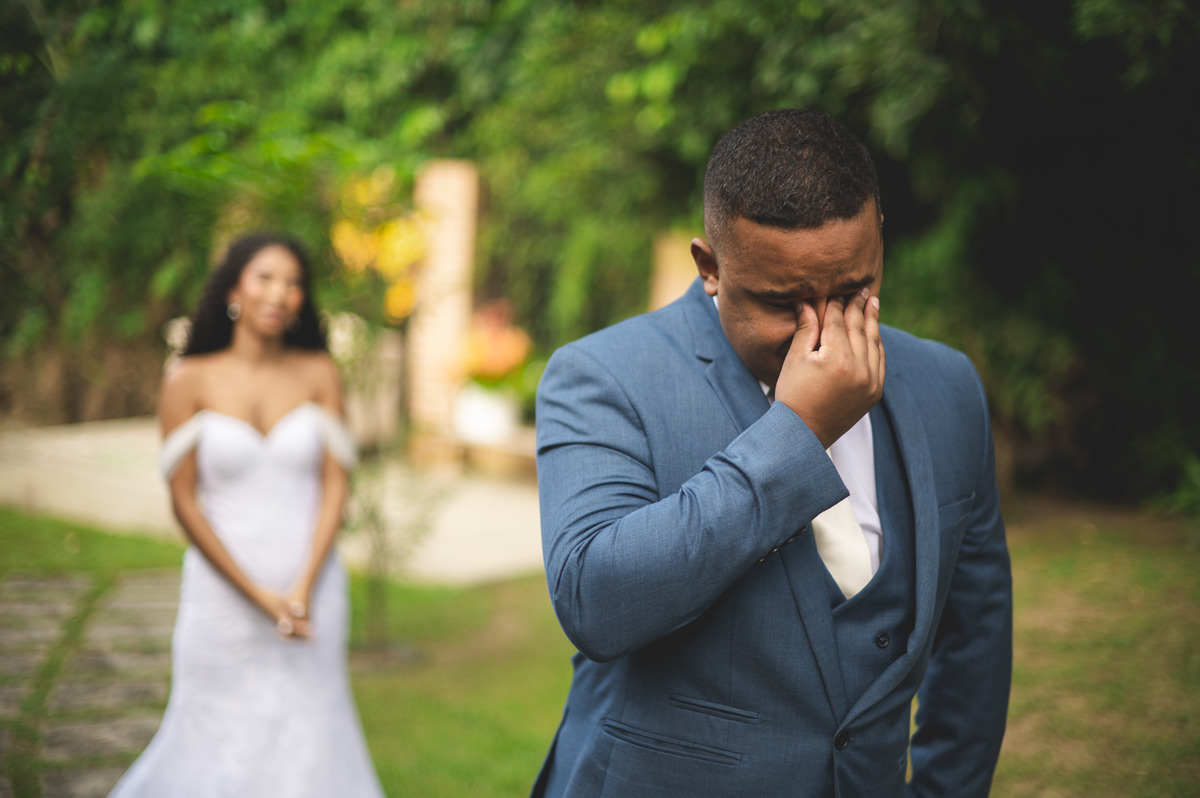 Firstlook dos noivos fotografia de casamento 