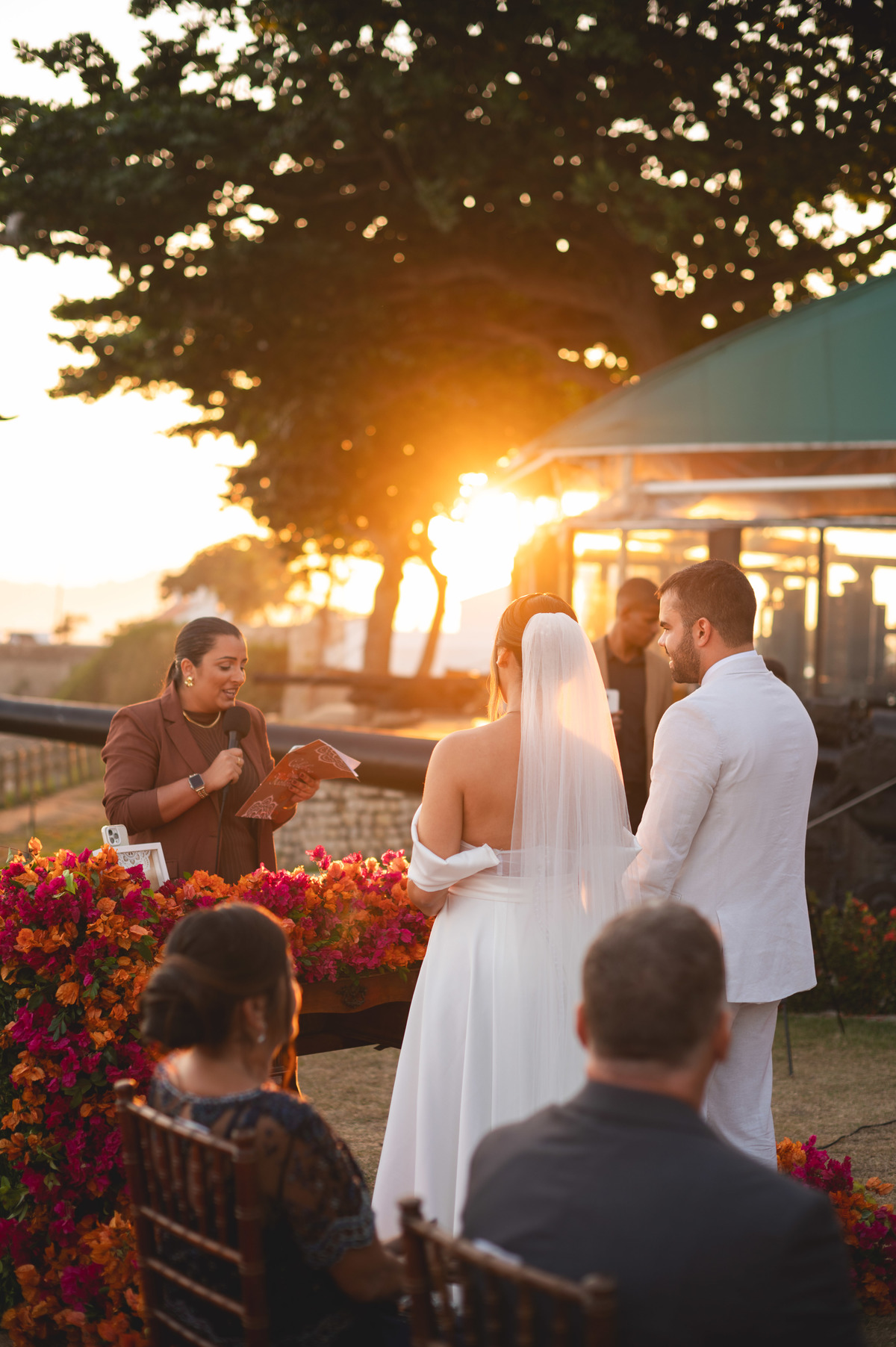 casamento no por do sol