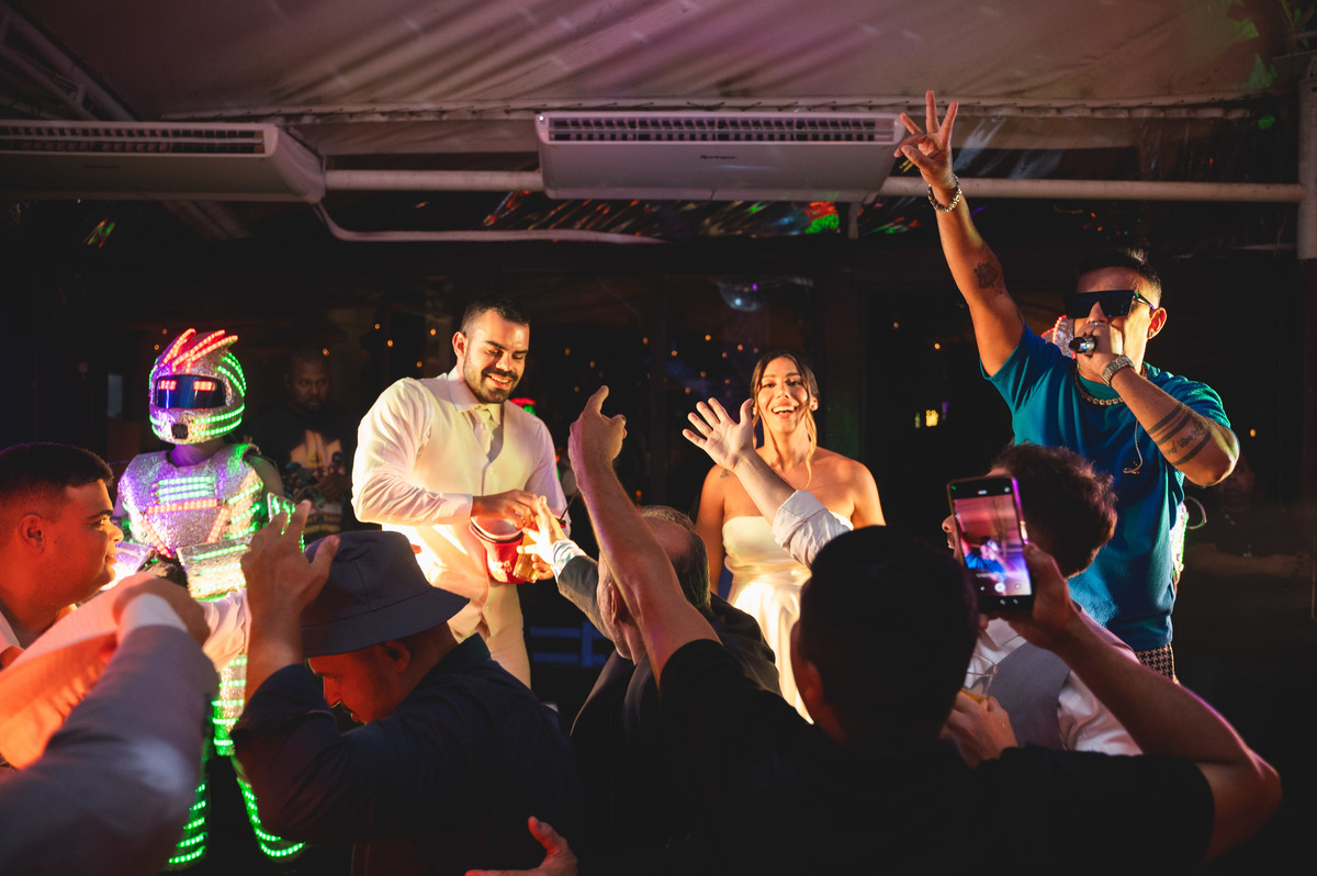 Fotografia de pista de dança de casamento animada zefiro eventos