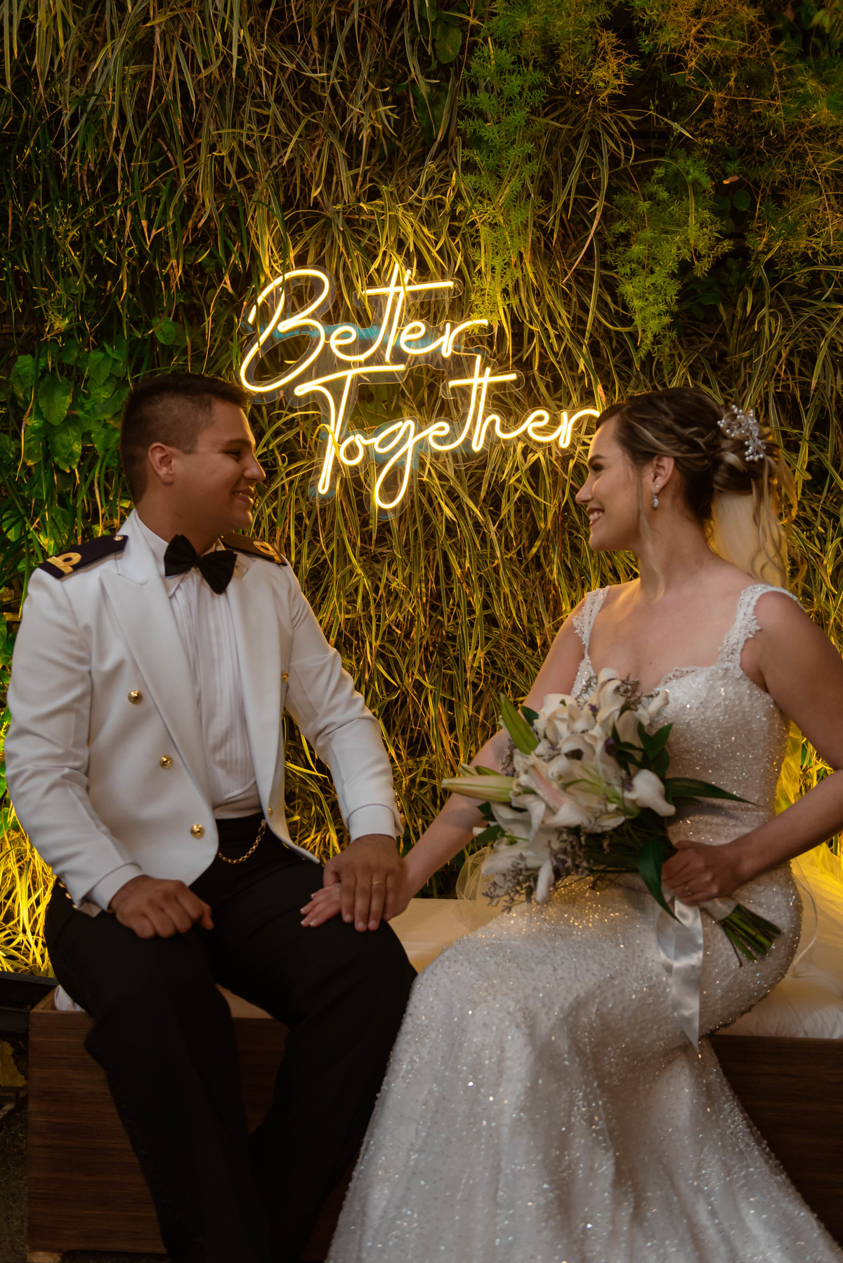 letreiro para casamento better together  led