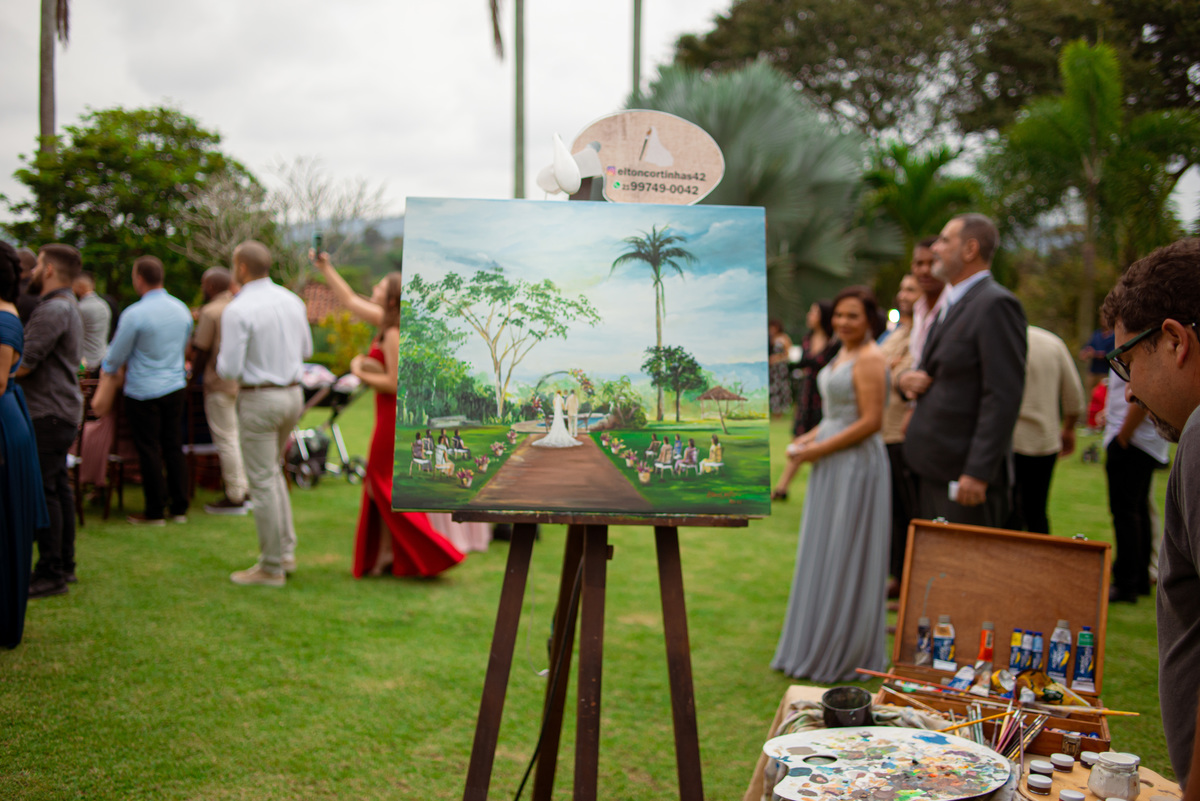 Fotografia de Casamento ao ar livre Bianca e Fernando | Rio de Janeiro - RJ | Fotografo Douglas Felicio Especialista em casamentos | desenho da cerimonia ao vivo