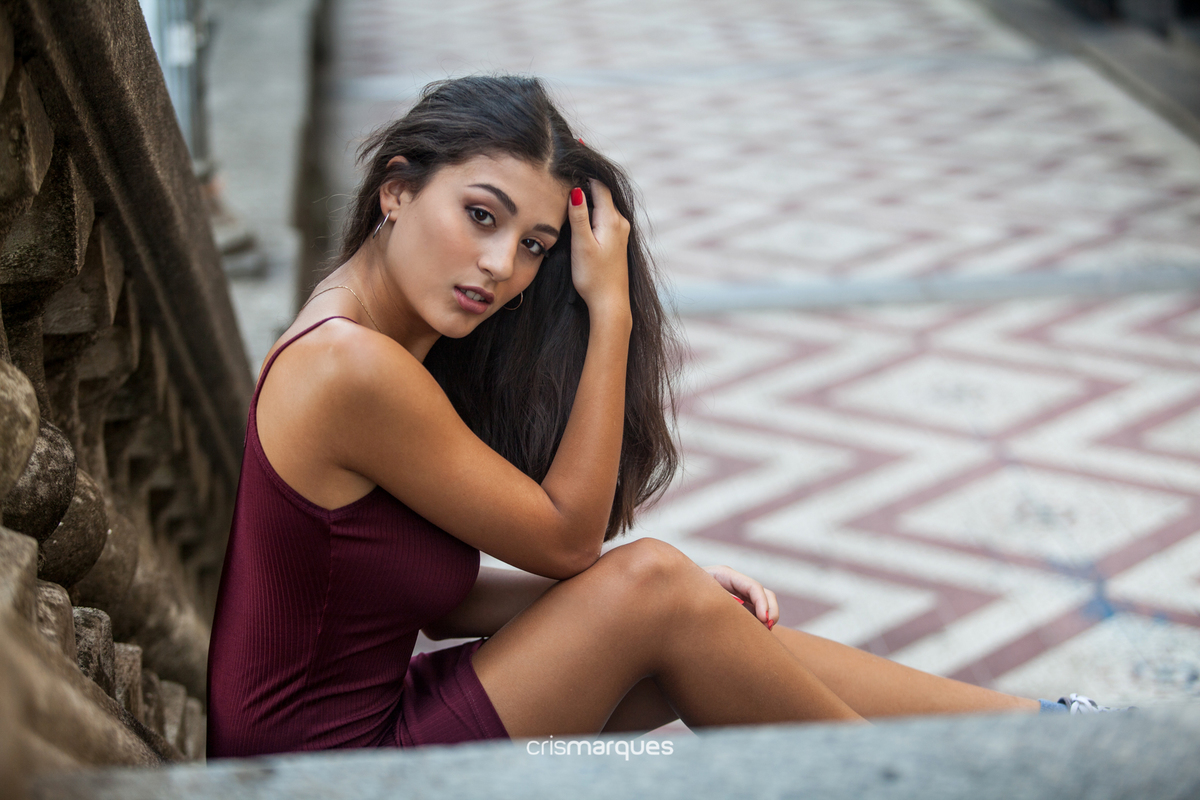 Jovem modelando na Borges de Medeiros