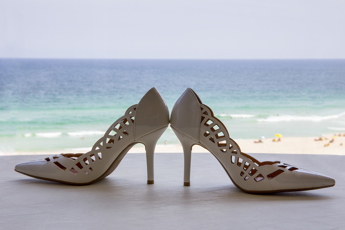 Sapato de noiva e mar making of da noiva