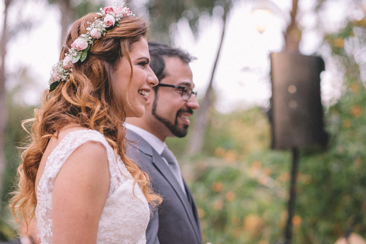 Casamento Aline e Gabriel Brasília - DF Noivos na cerimônia de casamento