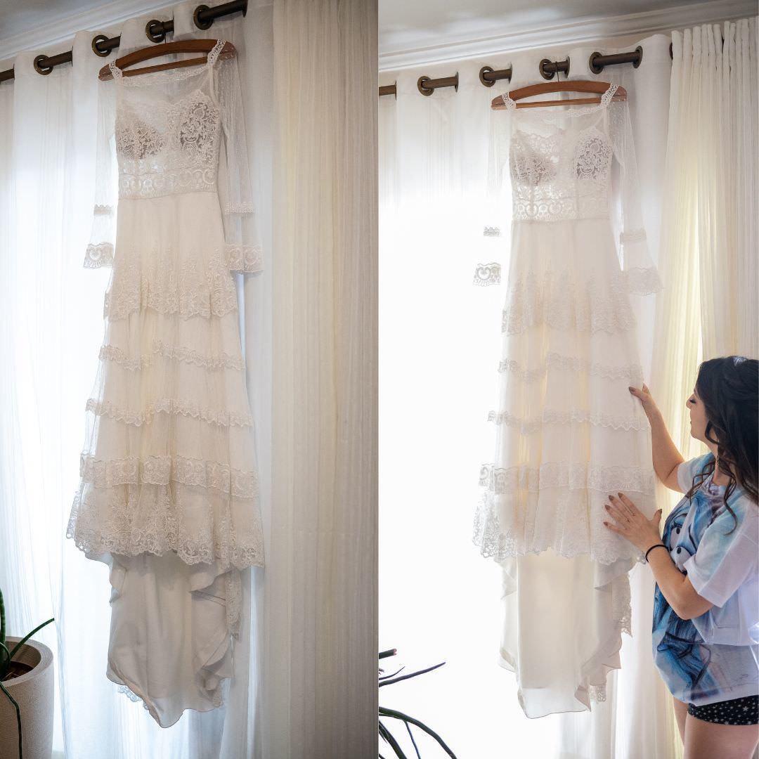 detalhes vestido noiva casamento umbanda