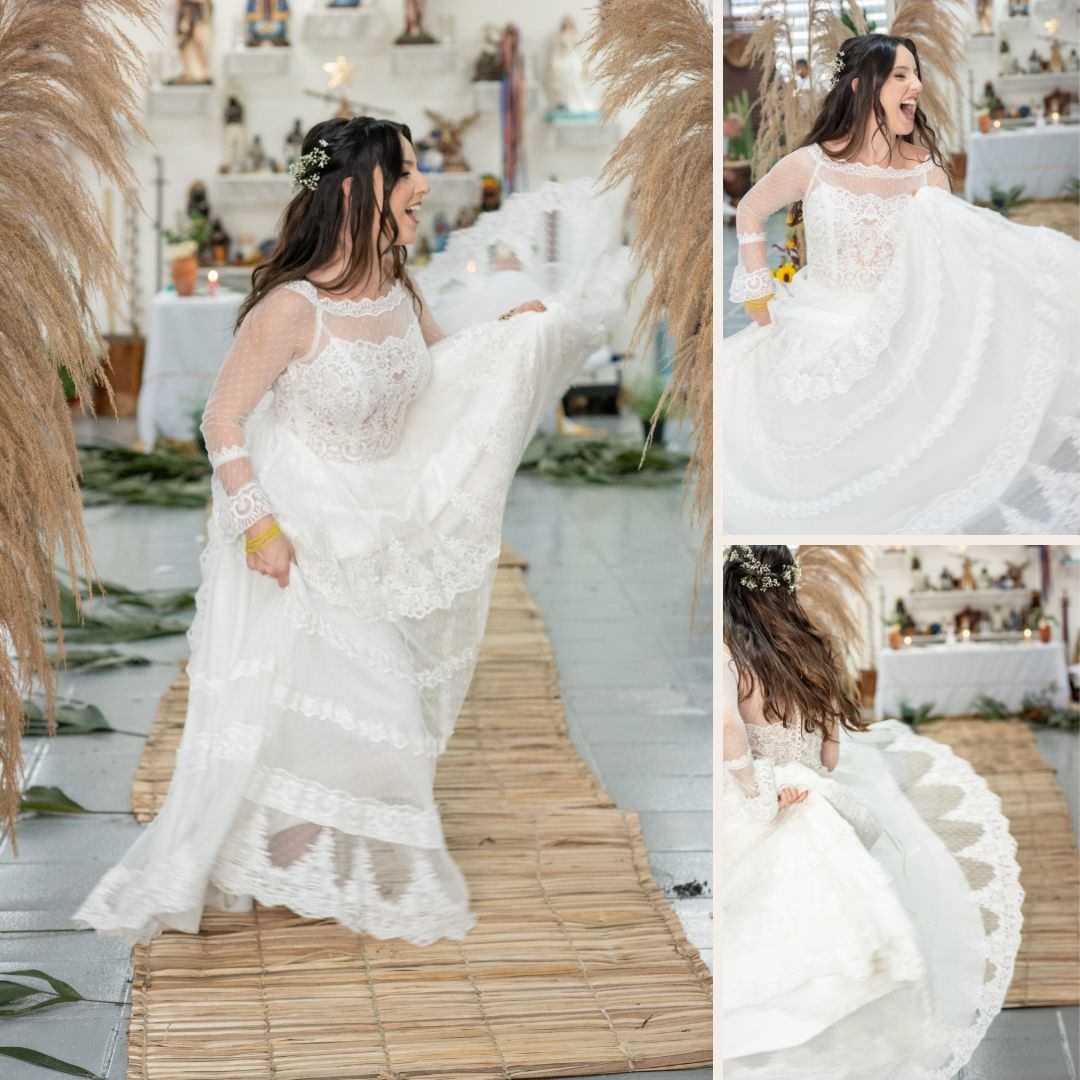 noiva feliz dancando Casamento Umbanda 