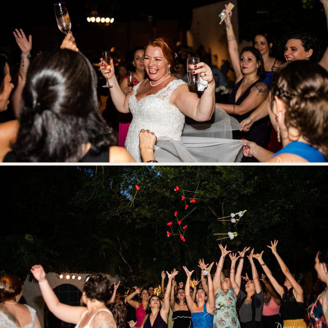 bouquet de coracao e de sapos em casamento intimista homoafetivo mulheres