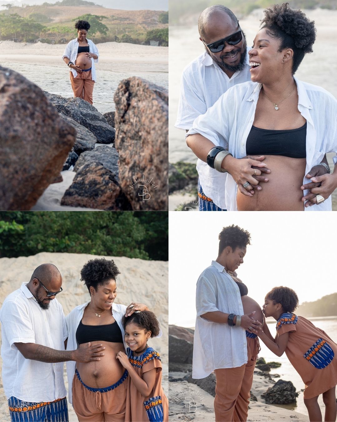 ensaio de gestante no amanhecer praia