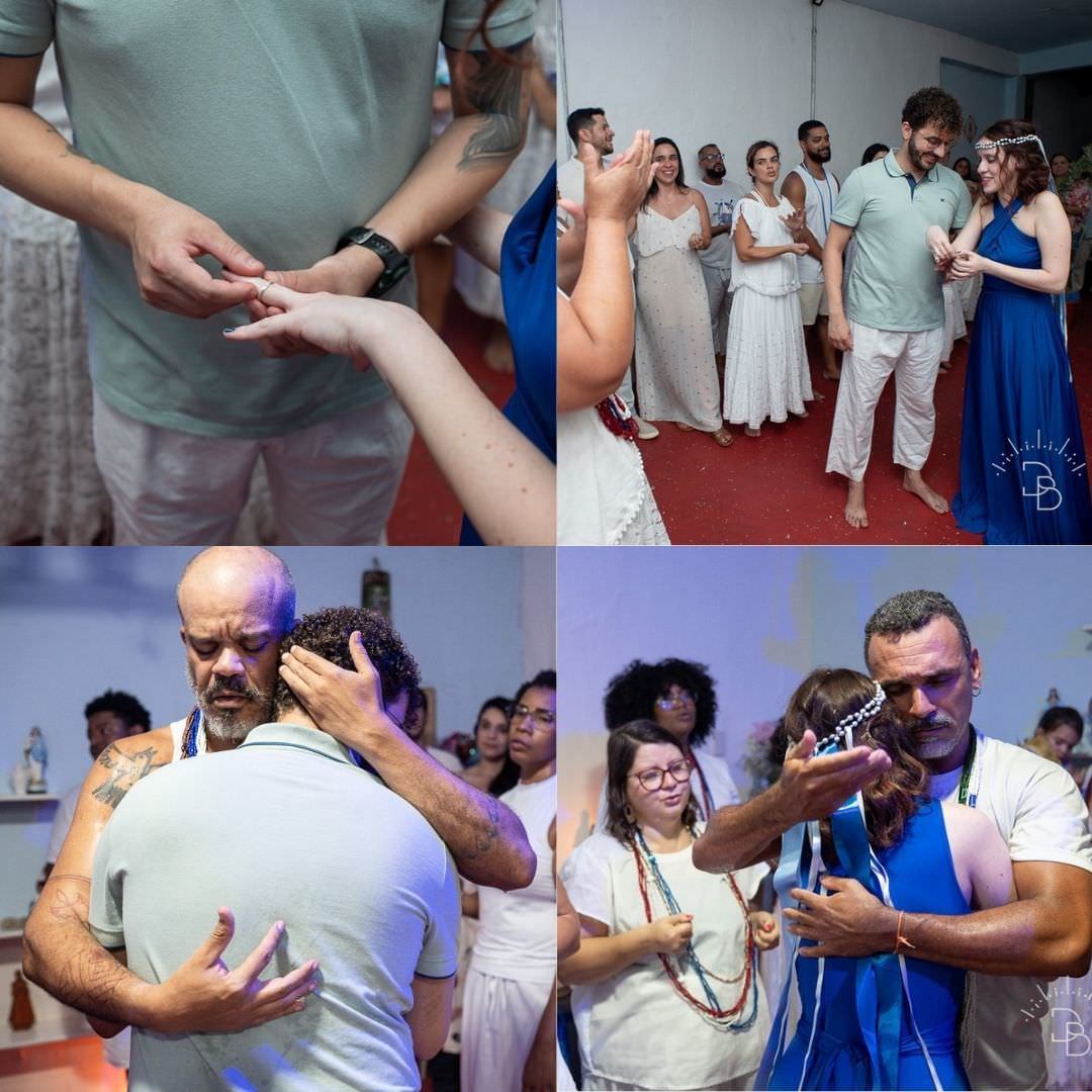troca das alianças durante casamento na Umbanda