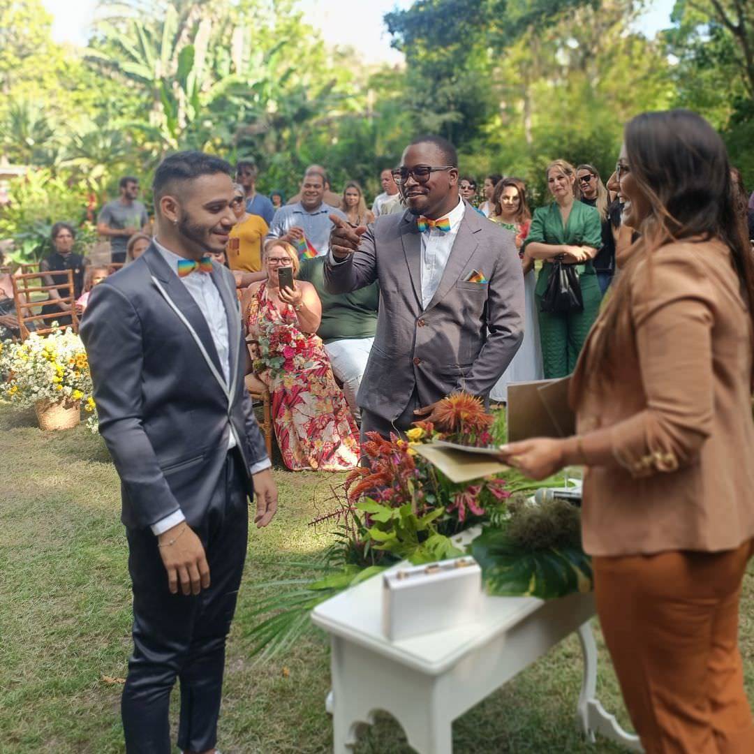 cerimonia de casamento homoafetivo ao ar livre espaco jamboo rio de janeiro