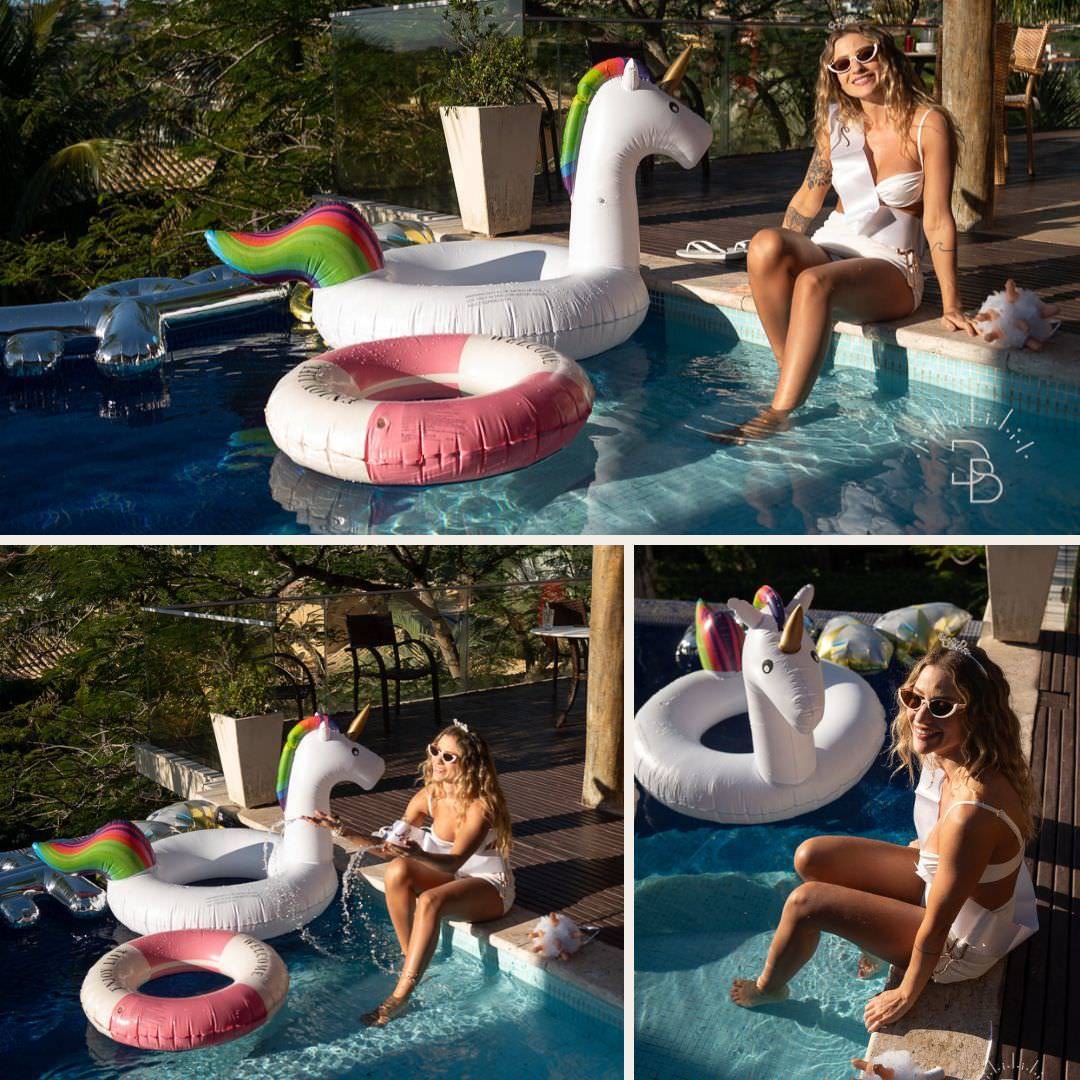 noiva na piscina durante despedida de solteira em buzios