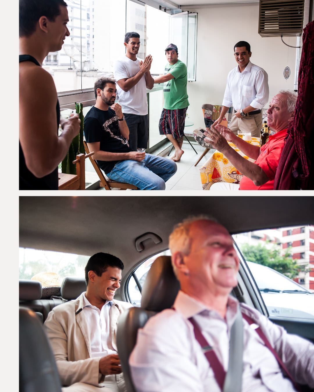 making of do noivo com amigos e noivo indo para cerimonia