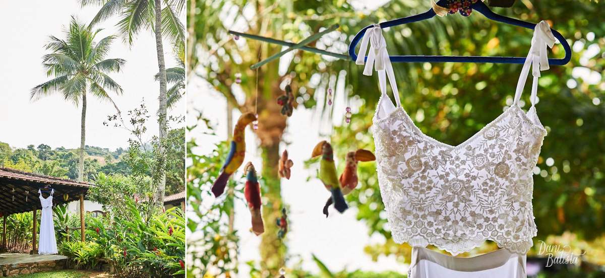 detalhes do vestido da noiva alternativa