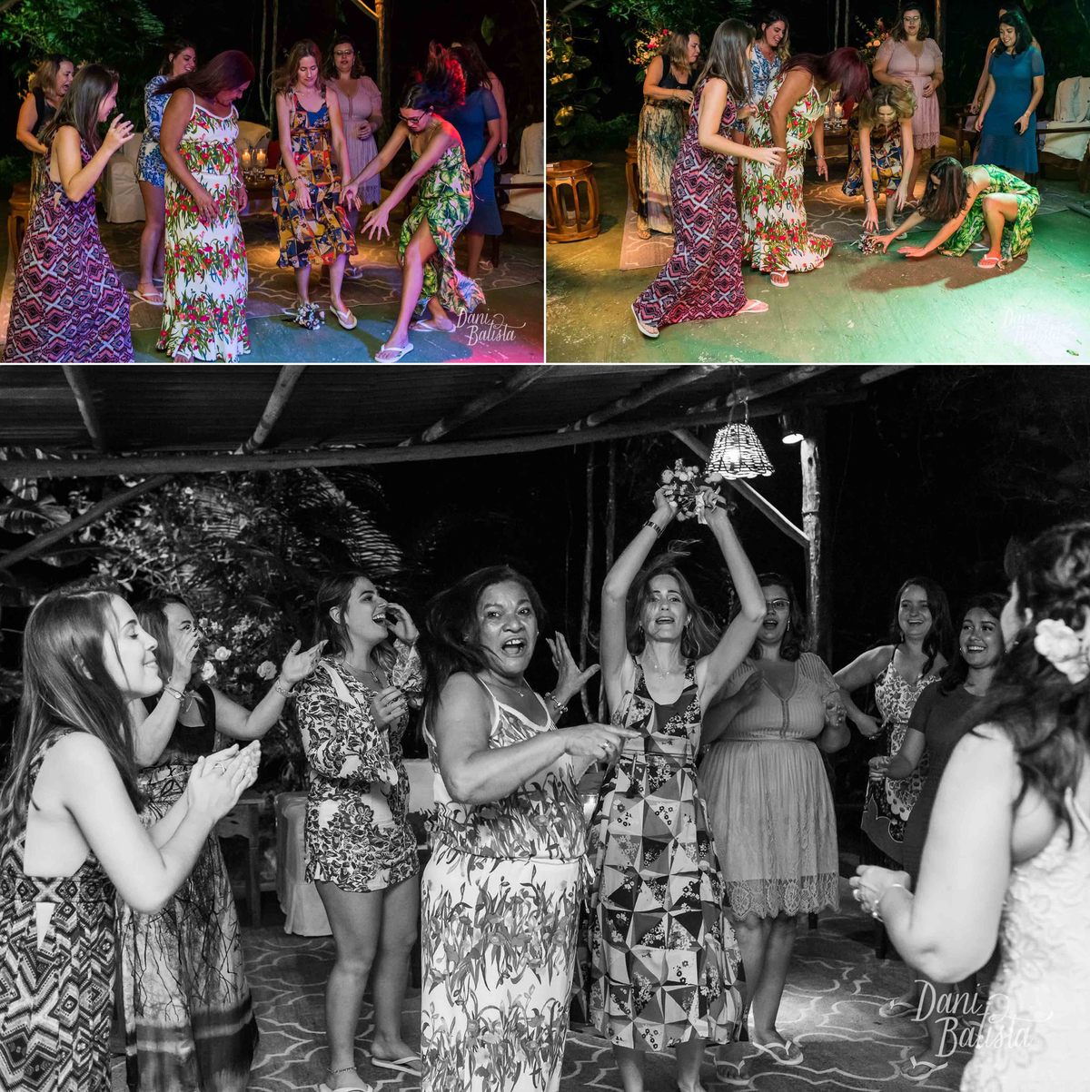 noiva jogando o bouquet no mini-wedding em paraty