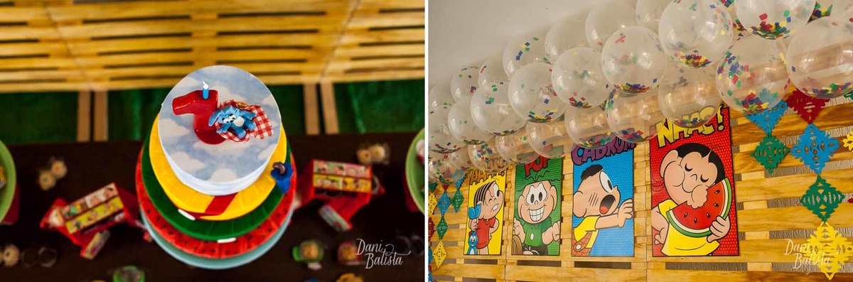 topo de bolo de 1 aninho  tema pic nic da turma da monica