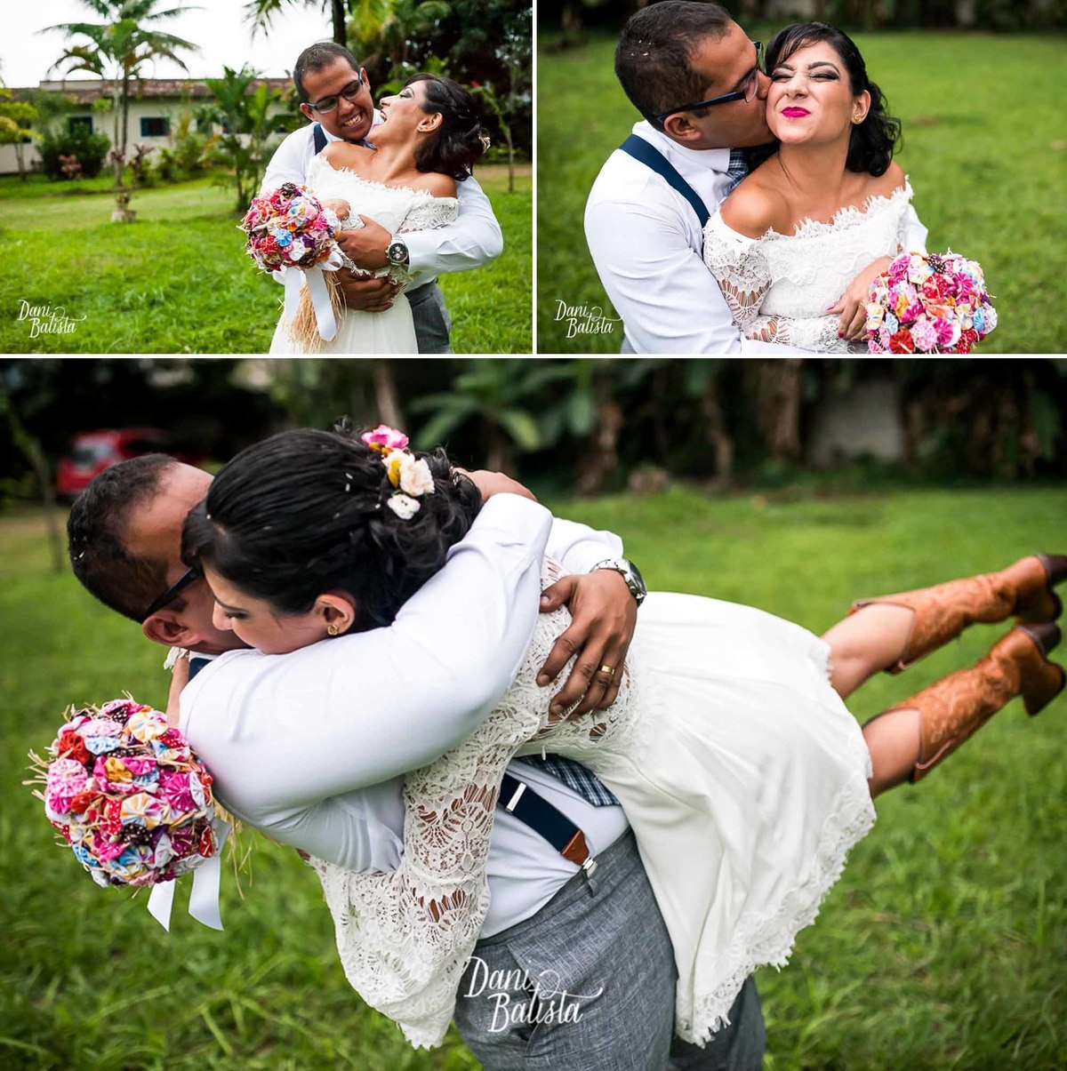 fotos dos noivos casamento diurno ao livre de dia