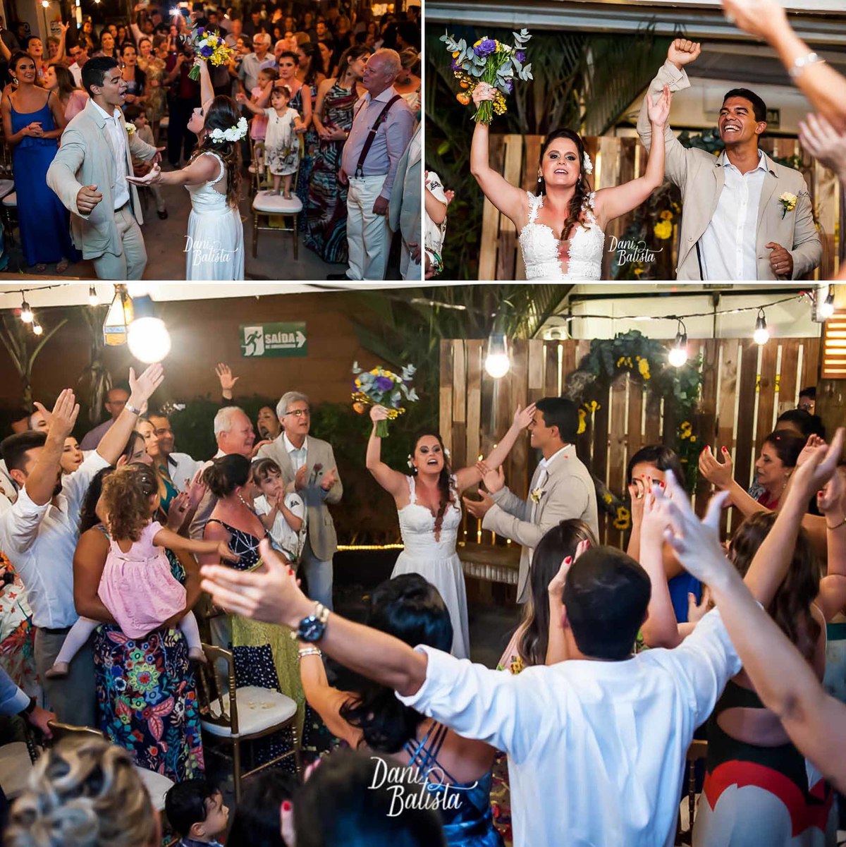 noivos dancando após cerimonia  de casamento na casa de samba toca da gambá