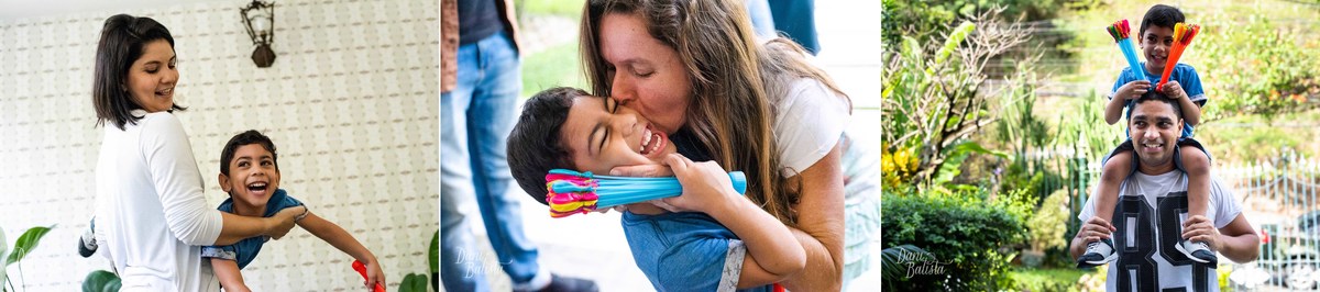 familia se beijando durante ensaio