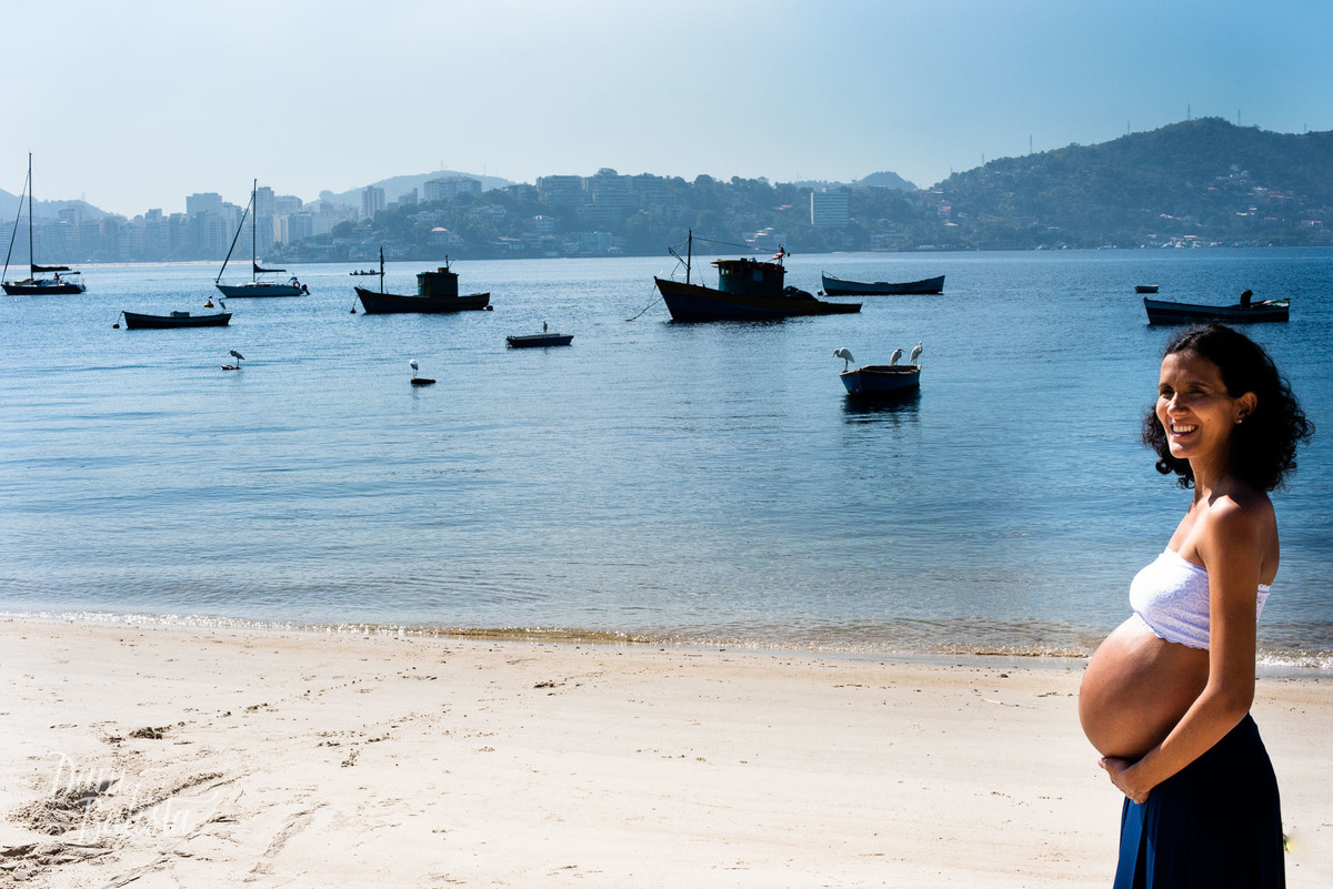 ensaio gestante na praia de niteroi