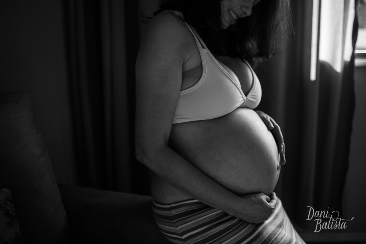 Ensaio fotografico de Gestante em Casa