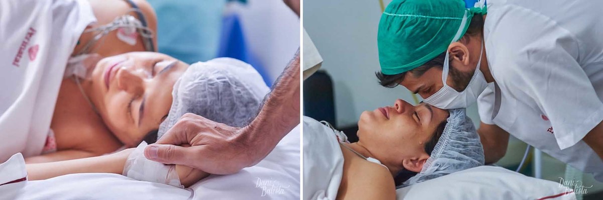 gravida chorando durante o parto