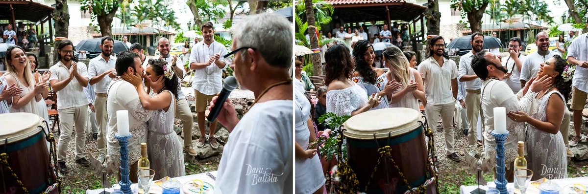 hora do beijo casamento umbandista de dia ao ar livre rj