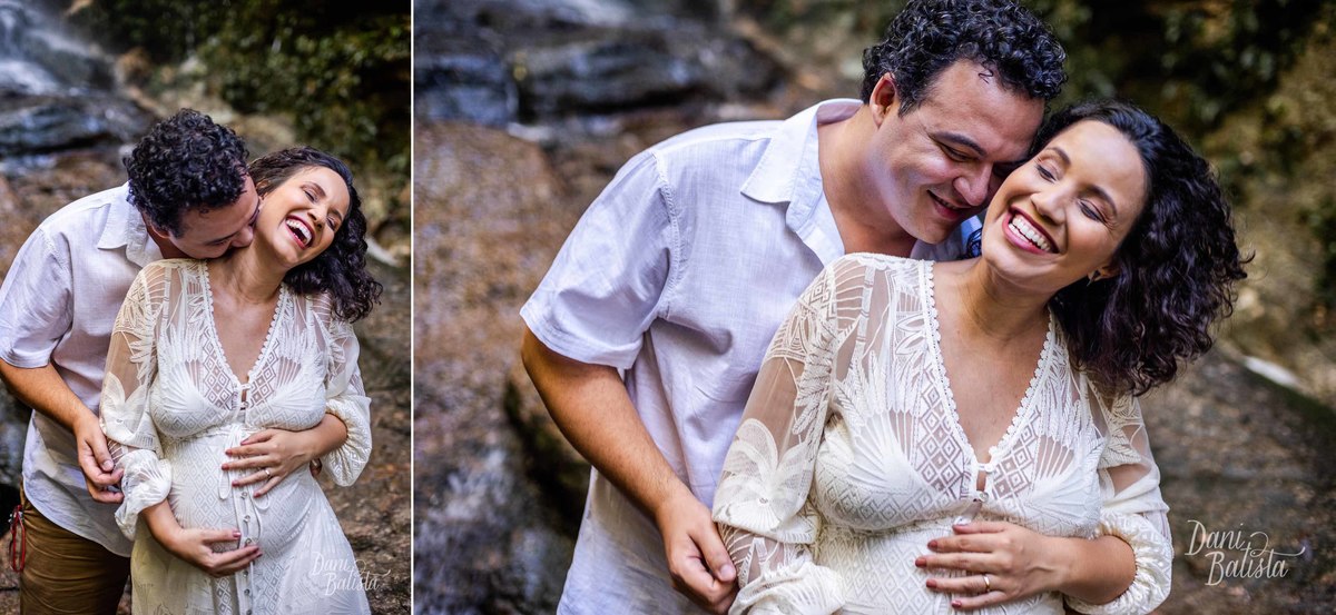 Ensaio Fotografico de Gestante na Cachoeira das Almas, Floresta da Tijuca, RJ