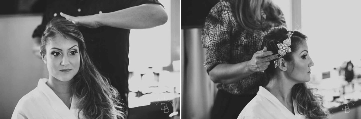 Making of Noiva preparando o cabelo e colocando a grinalda