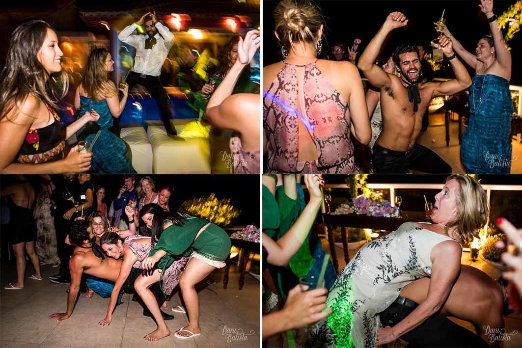 convidados animados festa de casamento em buzios