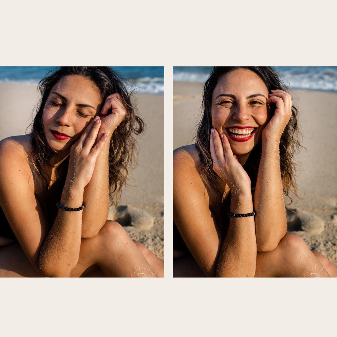 Ensaio de fotos na praia