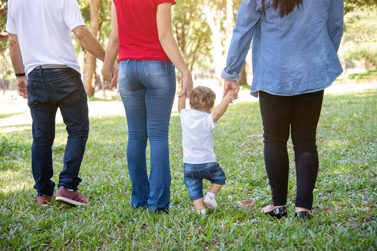 família andando