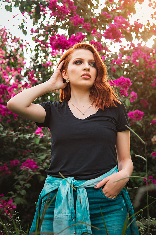 ensaio feminino em flores