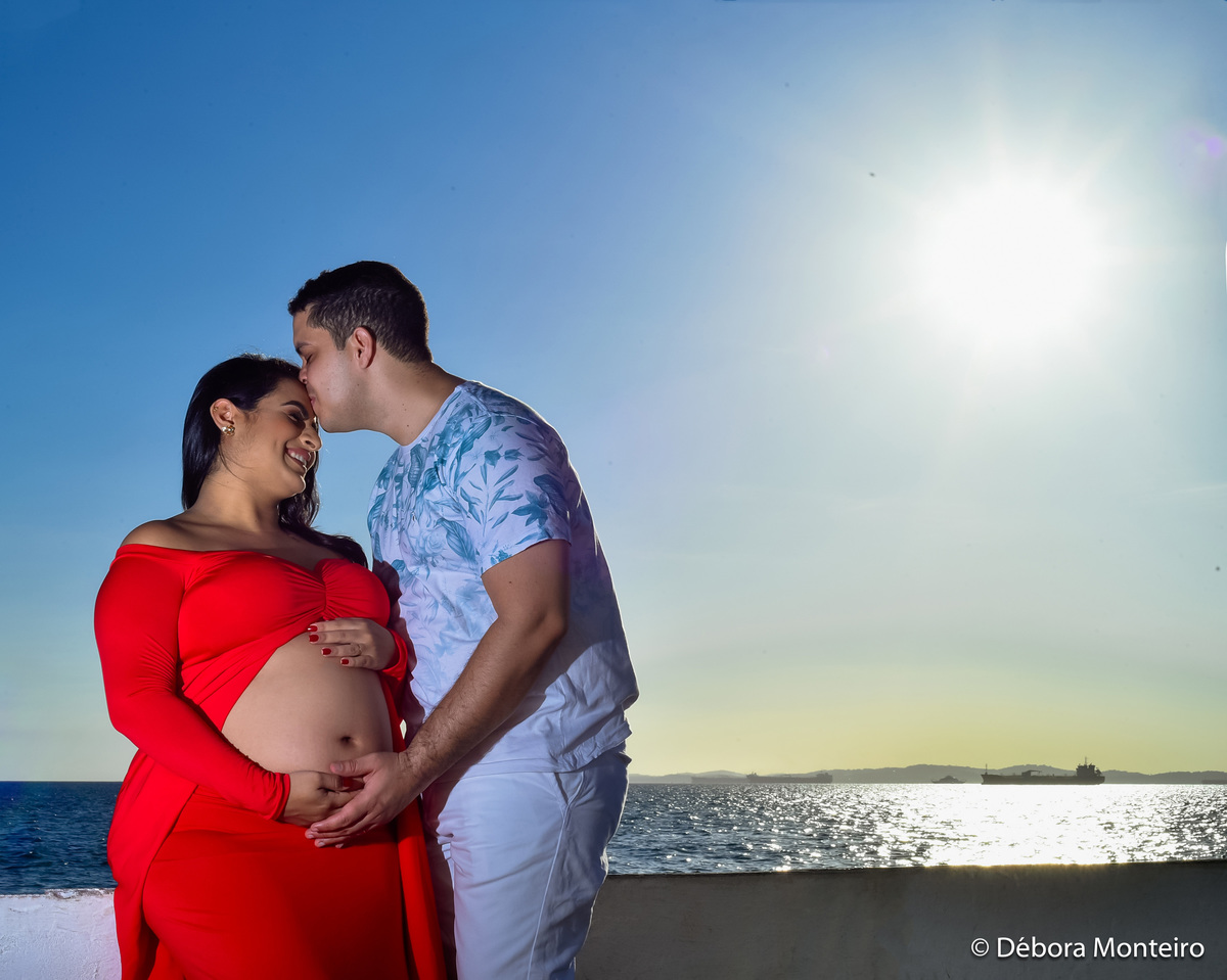 Gestante e esposo na ponta do Humaitá