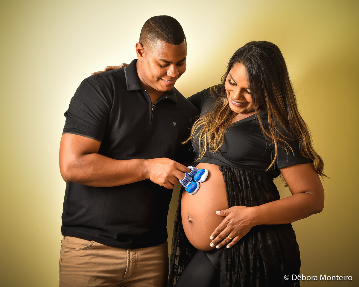 Ensaio de gestante em casa